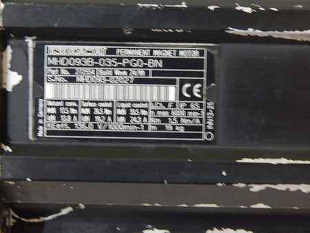 Indramat Permanent Magnet Motor  MHD093B-035-PG0-BN  Used