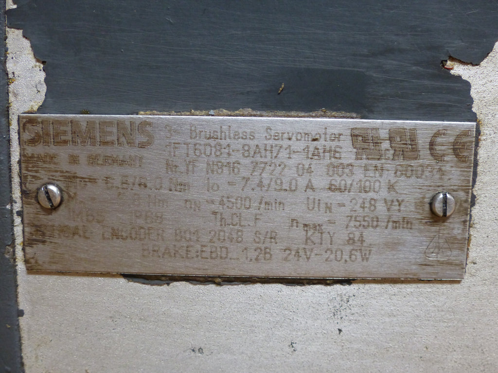 Siemens 1FT6081-8AH71-1AH6 used s.Bilder