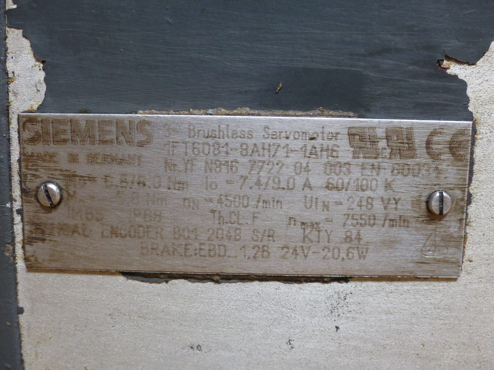 Siemens 1FT6081-8AH71-1AH6 used s.Bilder