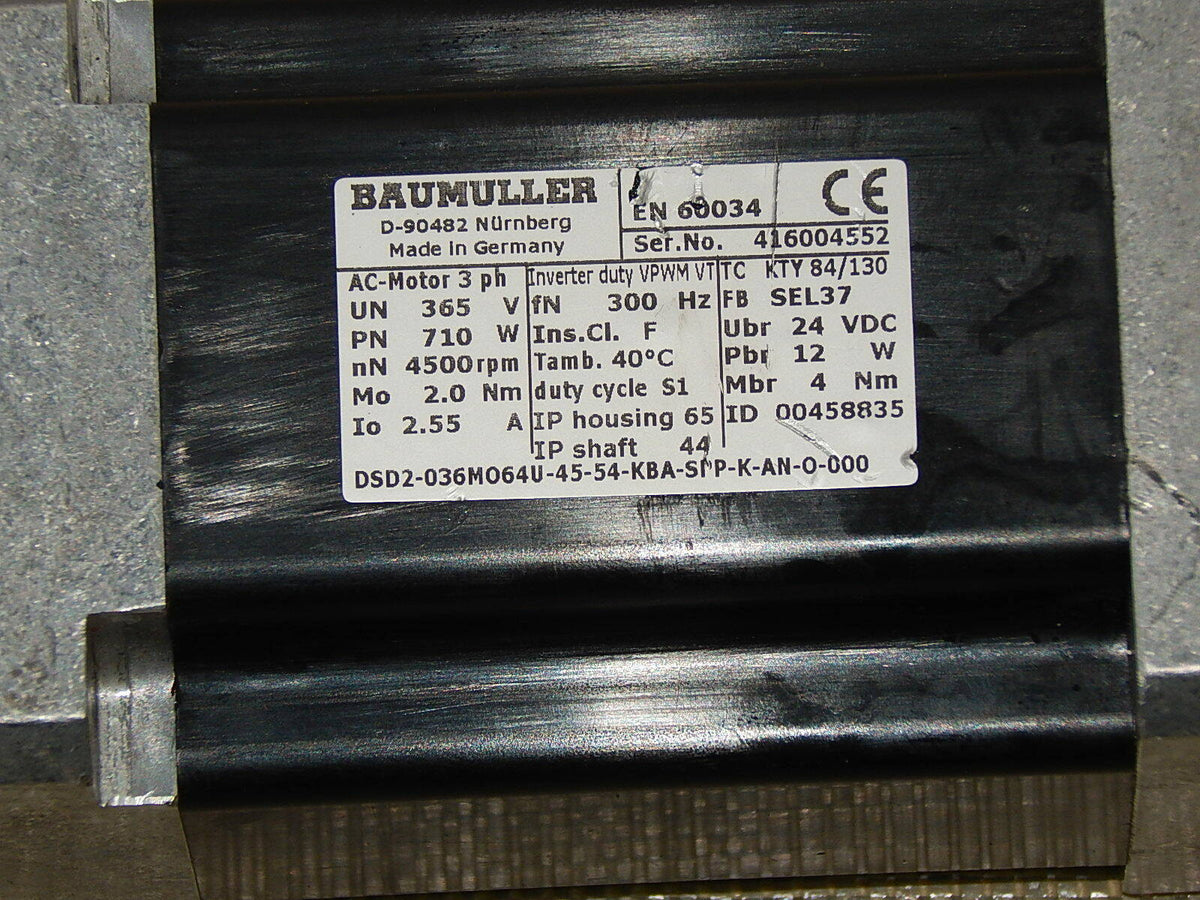 Baumüller DSD2-036MO64U-45-54-KBA-SPP-K-AN-O-000 Servomotor used