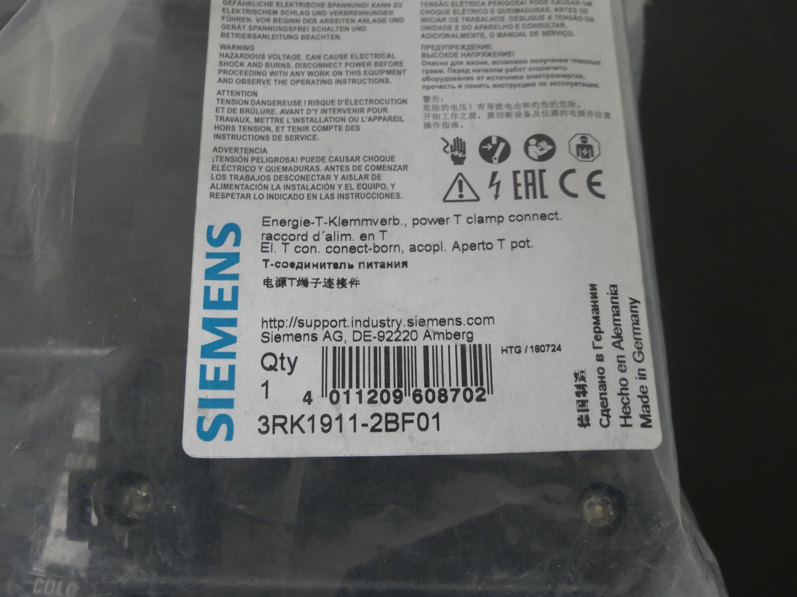 Siemens 3RK1911-2BF01 Energie-T-Klemmverbindung