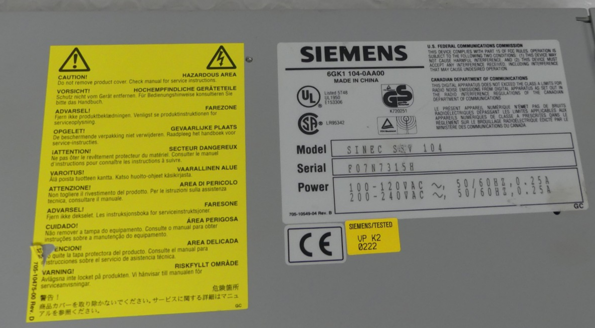 SIEMENS SSV 104  6GK1104-0AA00