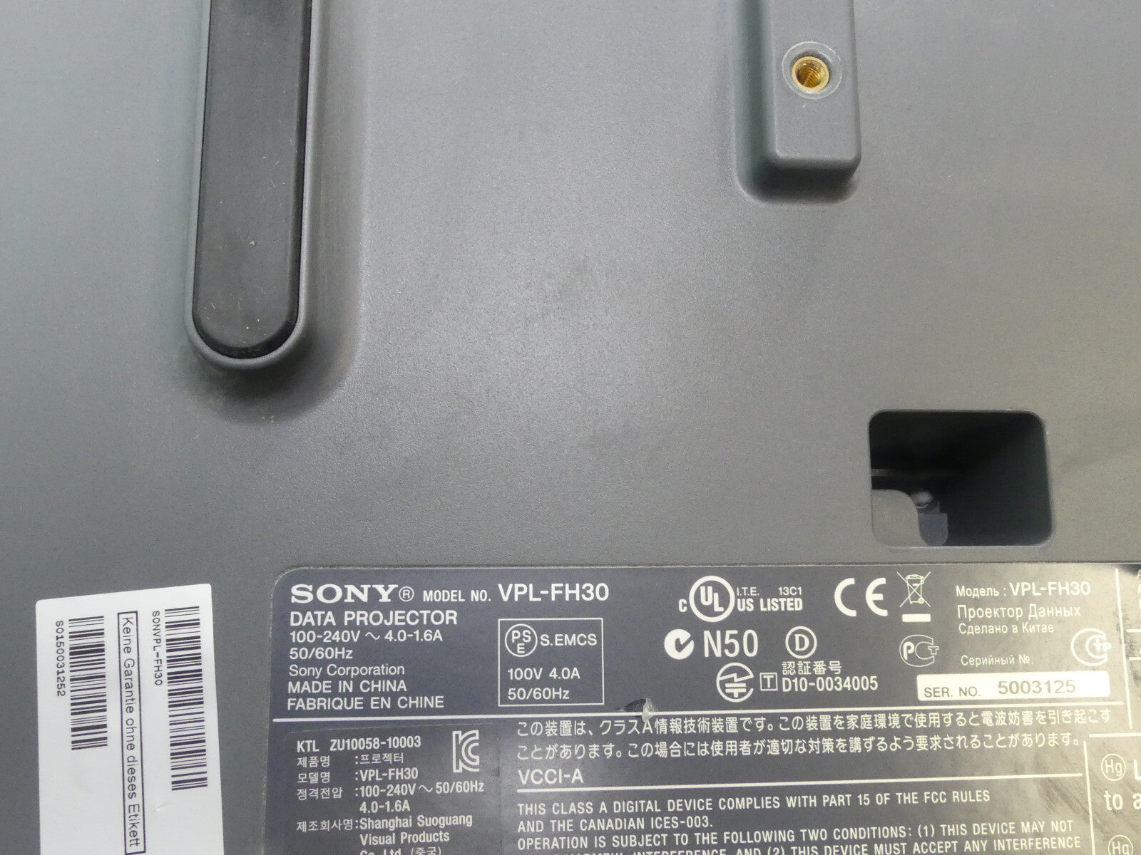 SONY VPL-FH30 PROIETTORE VIDEOPROIETTORE PROFESSIONALE HDMI