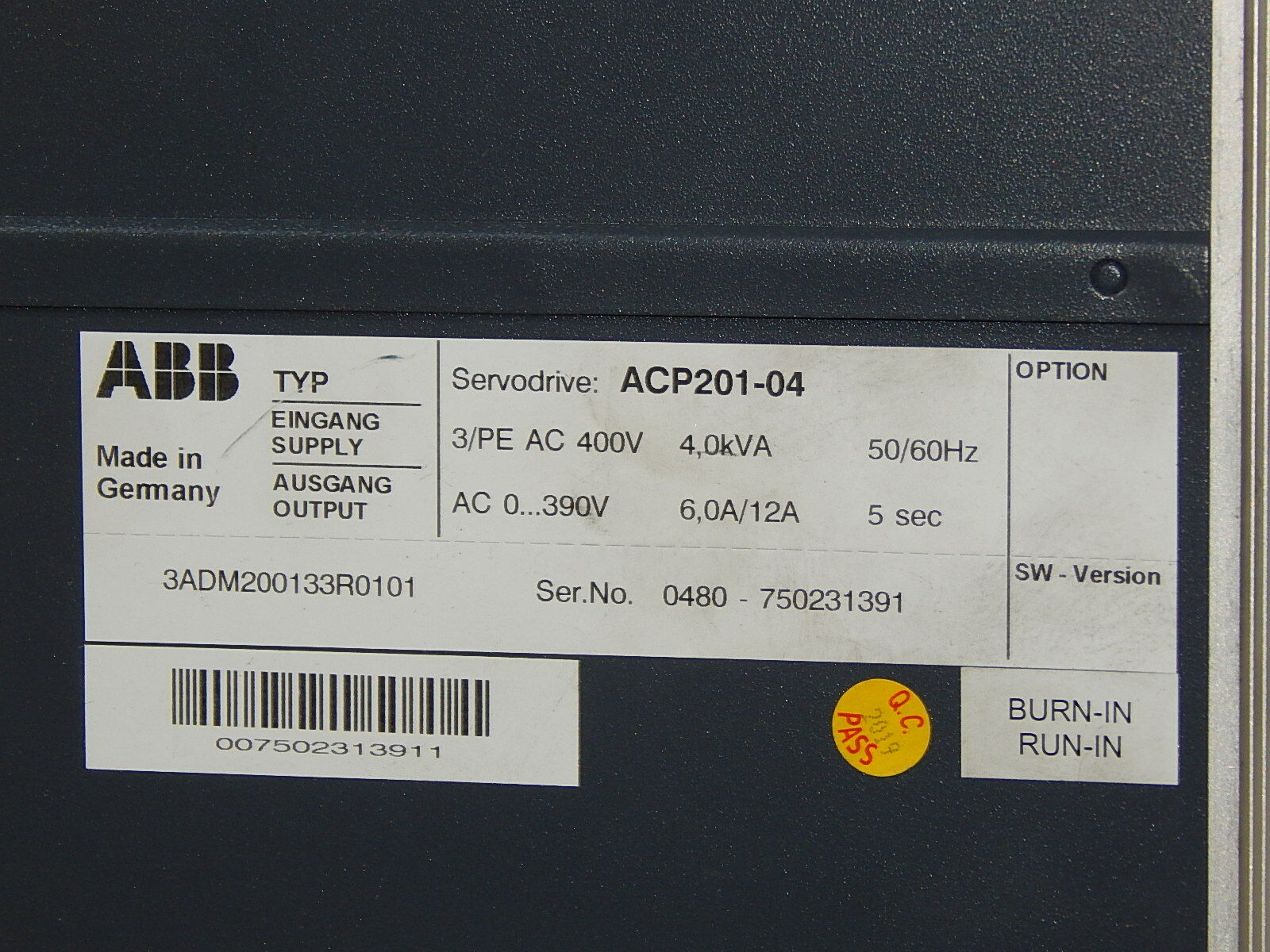 ABB Servodrive  ACP201-04  used
