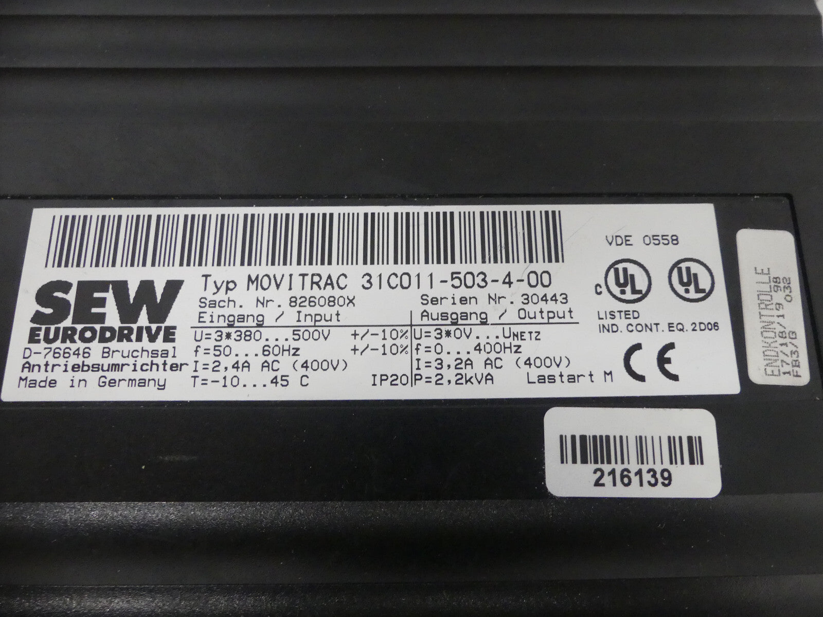 SEW MOVITRAC 31C011-503-4-00