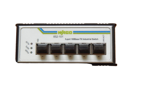 852-101 Wago Ethernet Switch 5 Port 100 BASE-TX Industrial Switch Used