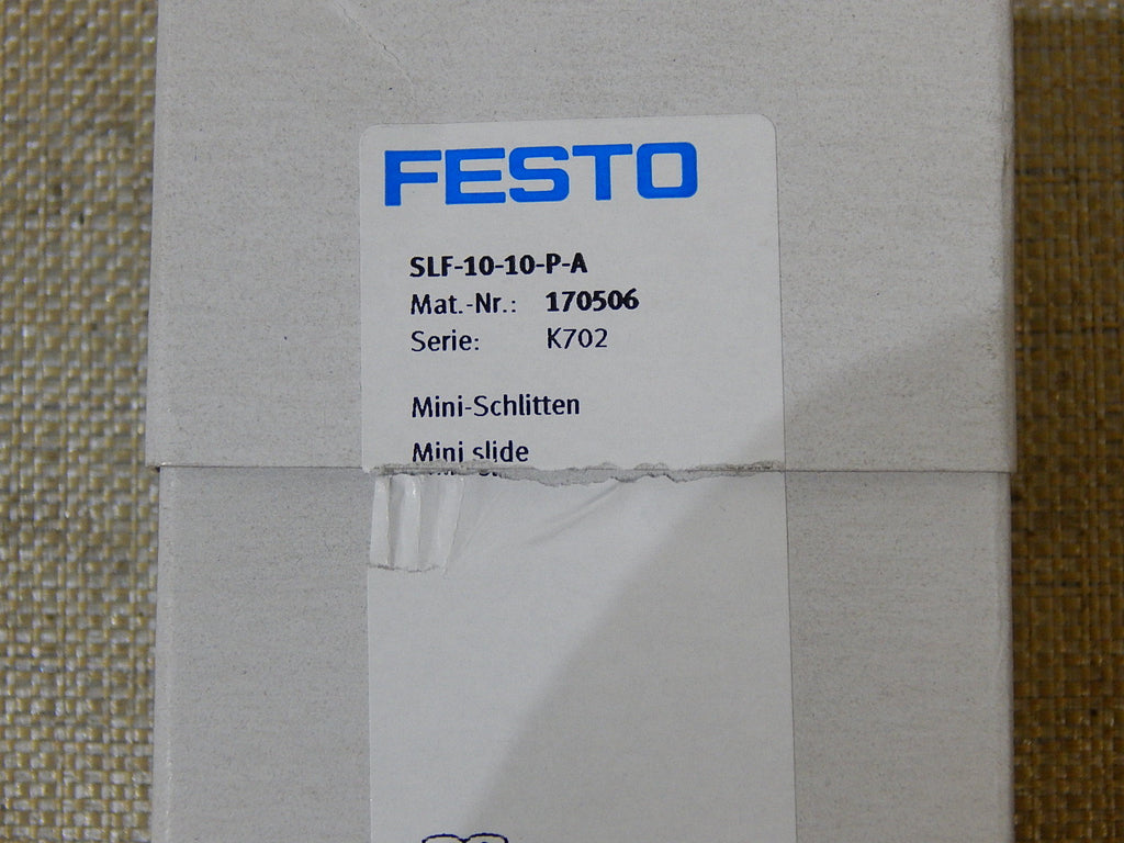 Festo SLF-10-10-P-A Mini Schlitten Zylinder Pneumatik    170506  New