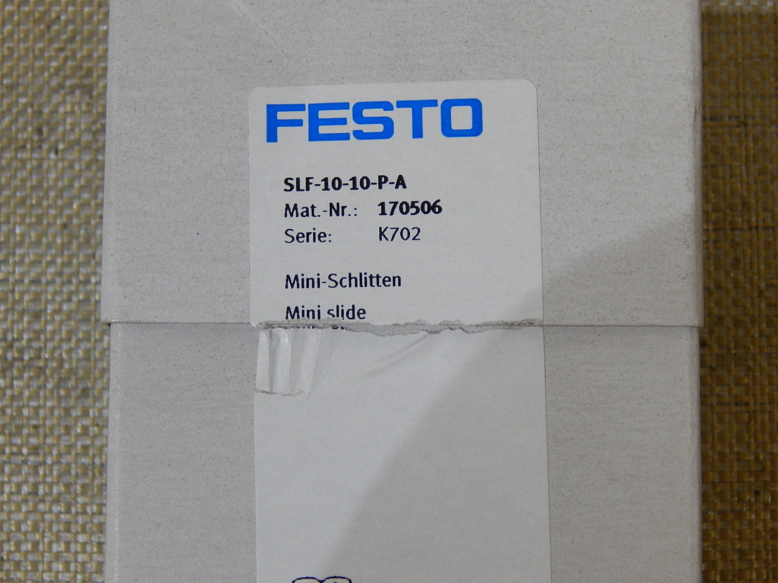 Festo SLF-10-10-P-A Mini Schlitten Zylinder Pneumatik    170506  New