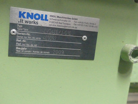 Knoll ZVD 400/J-G10 Zwei Wellen   Rotormesser  Spänebrecher Baujahr 2009