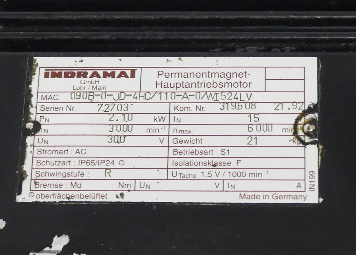 Indramat MAC090B-0-JD-4HC/110-A-0/WI524LV