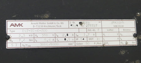 AMK DV7-10-4A00 Servomotor DV7104A00