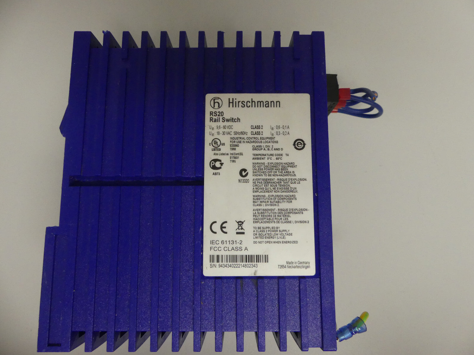 HIRSCHMANN RS20 RAIL SWITCH RS20-0800T1T1SDAPHH07.0.02 LEICHT BESCHÄDIGT, S. BIL