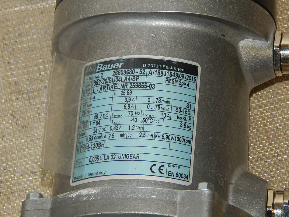 Bauer G052-20/SU04LA4/SP Getriebemotor used