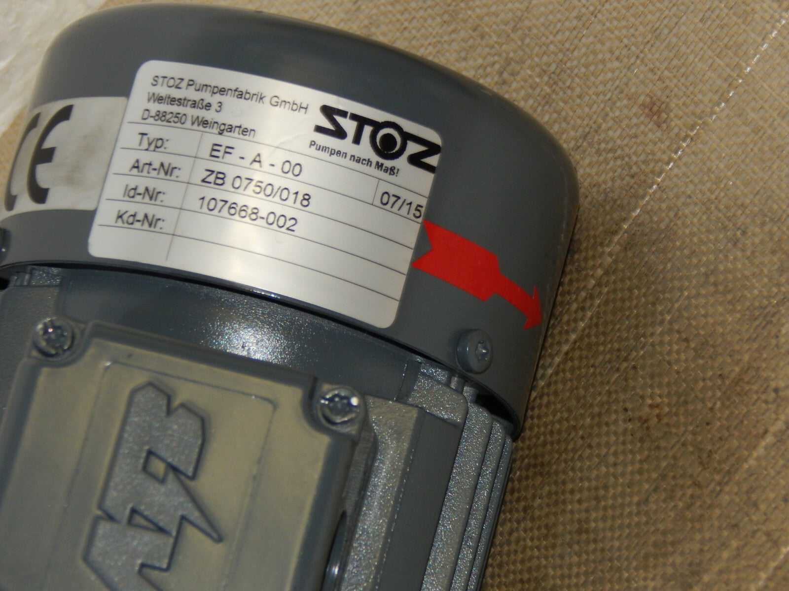 STOZ Pumpe EF-A-00 Art-Nr. ZB 0750/018 