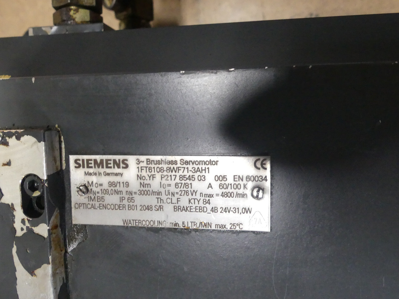 SIEMENS 1FT6108-8WF71-3AH1 Servomotor