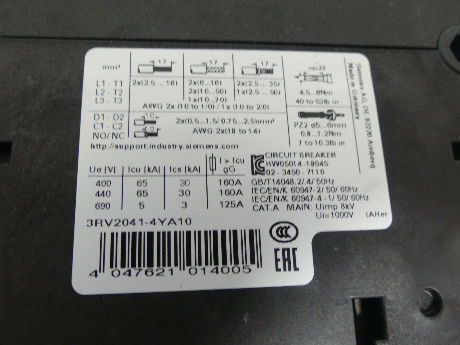 Siemens 3RV2041-4YA10