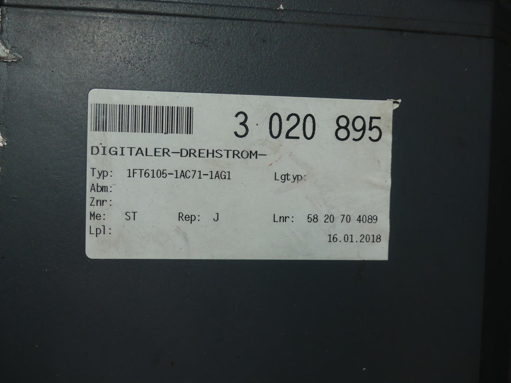 SIEMENS 1FT6105-1AC71-1AG1 Servomotor 