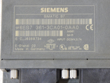 Siemens 6ES7361-3CA01-0AA0 used // 6ES7 361-3CA01-0AA0