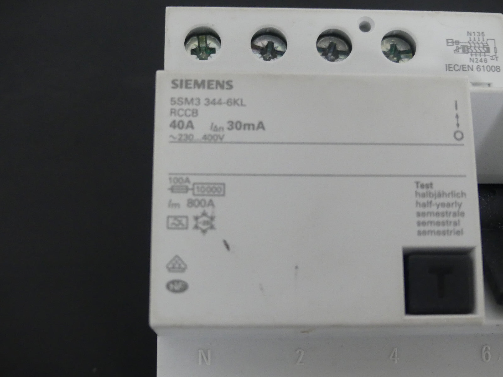 SIEMENS 5SM3 344-6KL RCCB used