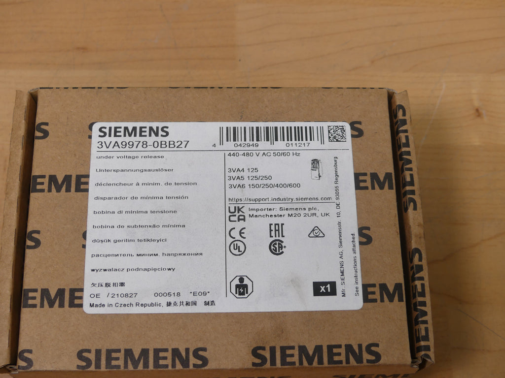 Siemens 3VA9978-0BB27 E: 09 Unterspannungsauslöser