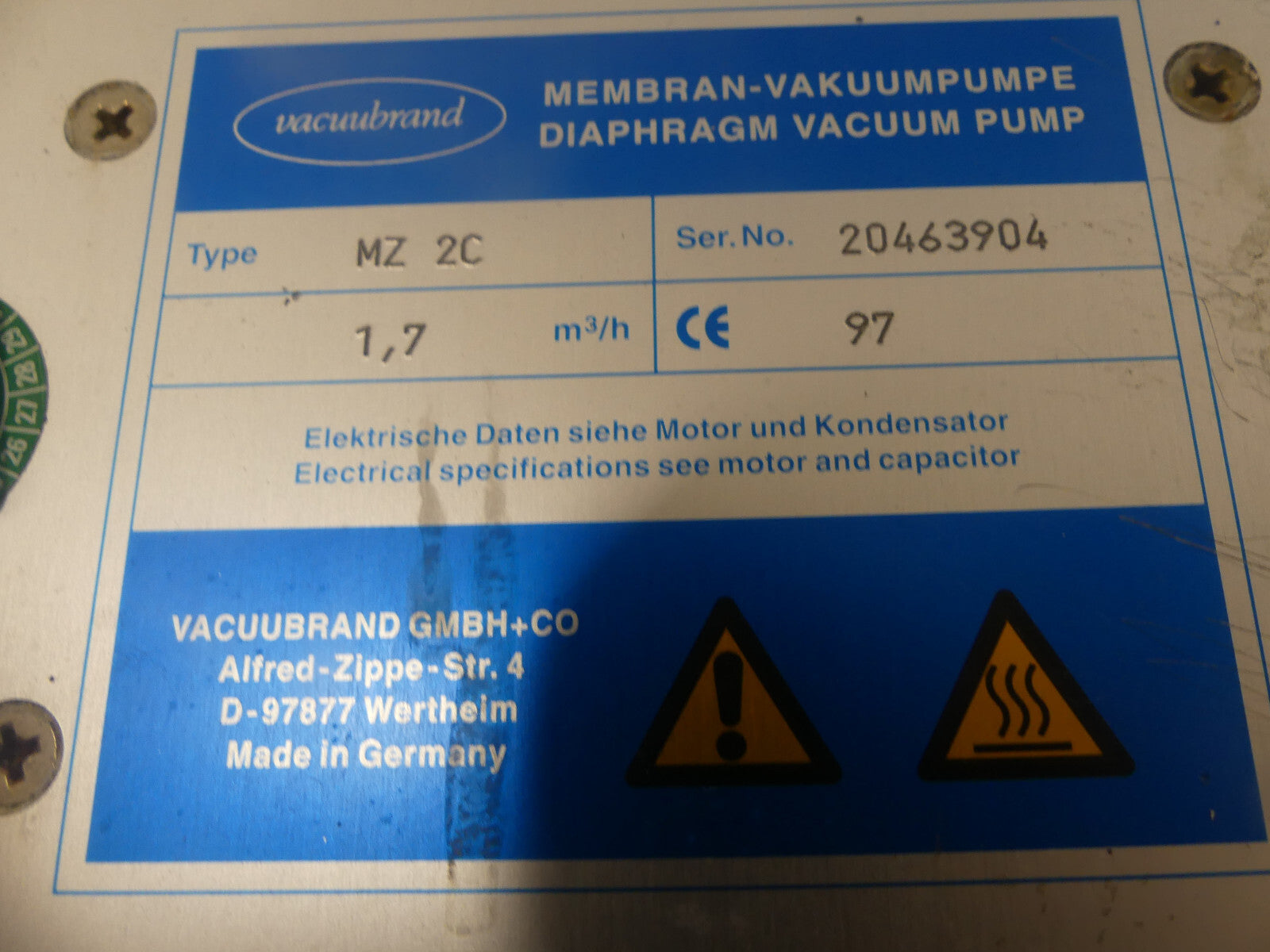 Diaphragm Vacuum Pumpe MZ 2C