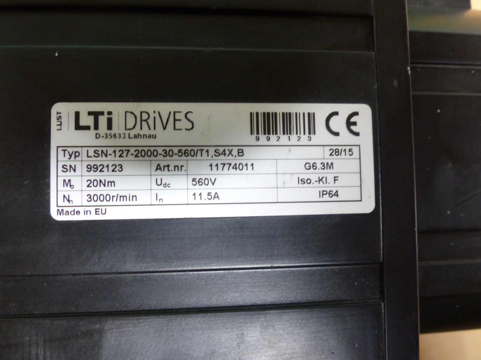 LTI DRIVES lsn-127-2000-30-560/t1,s4x,b used