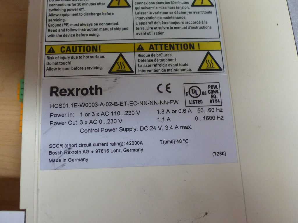 Rexroth HCS01.1E-W0003-A-02 B-ET-EC-NN-NN-NN-FW