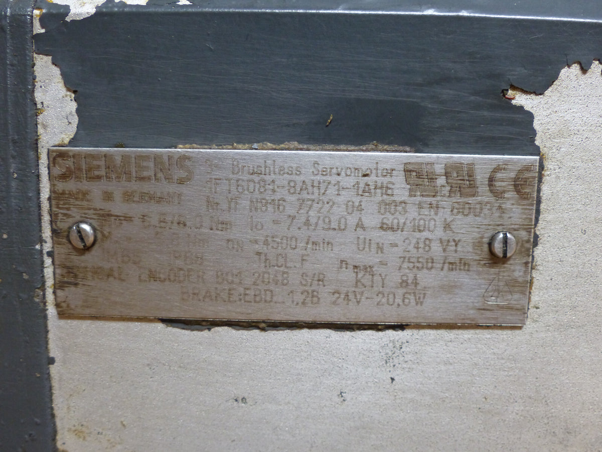 Siemens 1FT6081-8AH71-1AH6 used s.Bilder