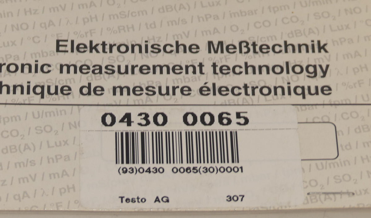 testo Elektronische mestechnik 0430 0065/307