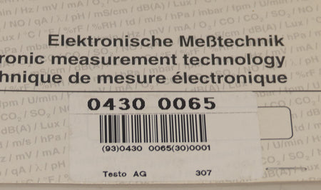 testo Elektronische mestechnik 0430 0065/307