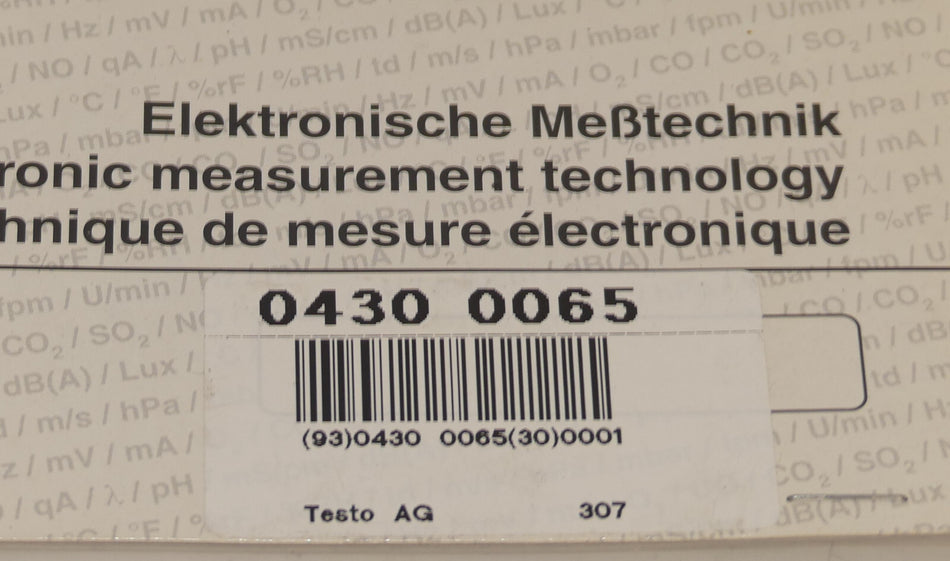 testo Elektronische mestechnik 0430 0065/307