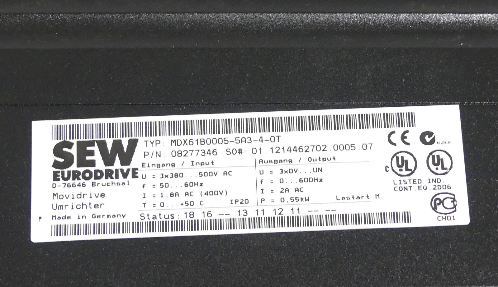 SEW MOVIDRIVE MDX61B0005-5A3-4-0T + DFP21B