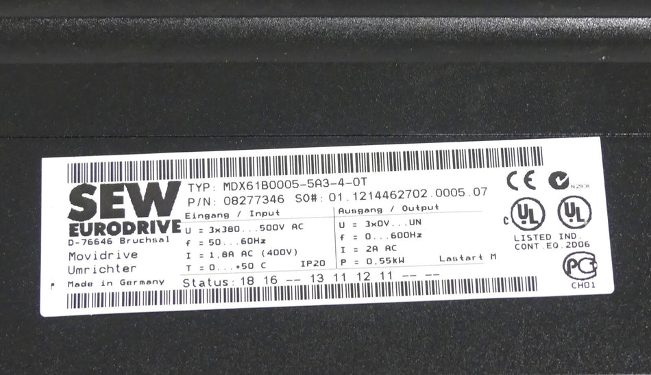SEW MOVIDRIVE MDX61B0005-5A3-4-0T + DFP21B