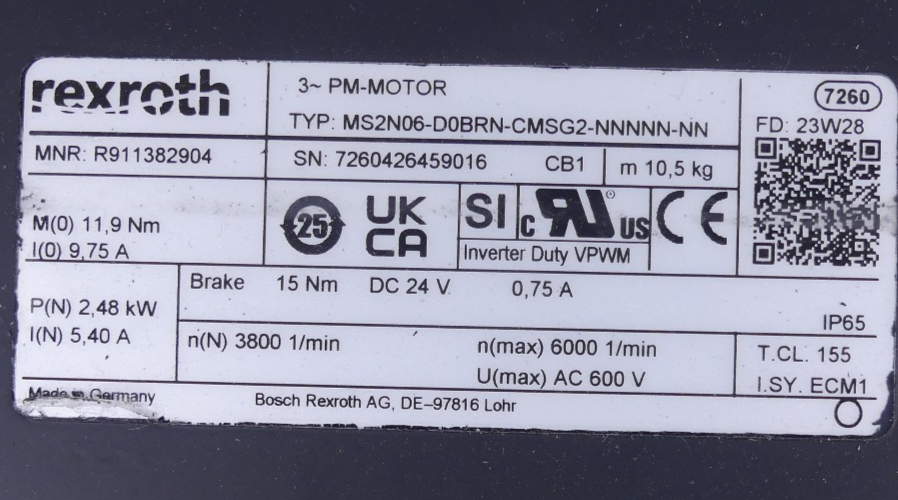 REXROTH MS2N06-D0BRN-CMSG2-NNNNN-NN