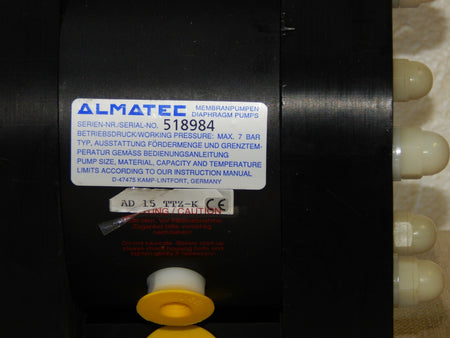  Almatec AD 15 TTZ  Membranpumpe Serien Nr. 518984 Unbenutzt