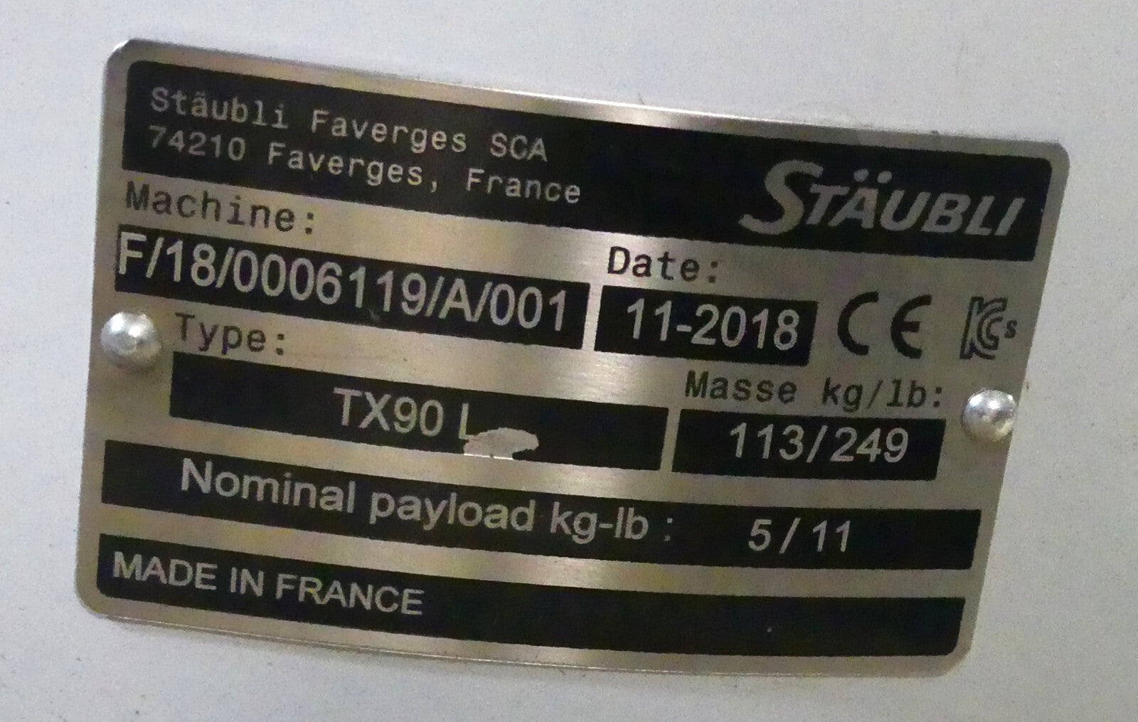 STÄUBLI  TX90L Industrieroboter + Steuerung CS8-TX90 Handbediengerät SP1 B.j2018
