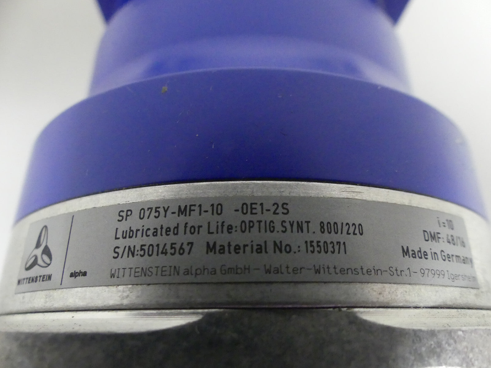Wittenstein SP075Y-MF1-10 -0E1-25 Getriebe