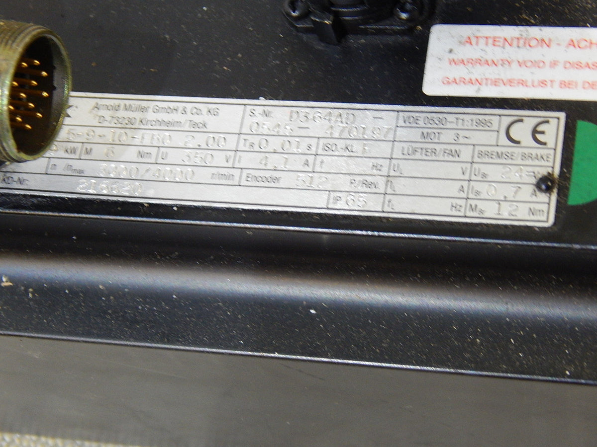 AMK  DT5-9-10-FB0  2.00 Servomotor  Used