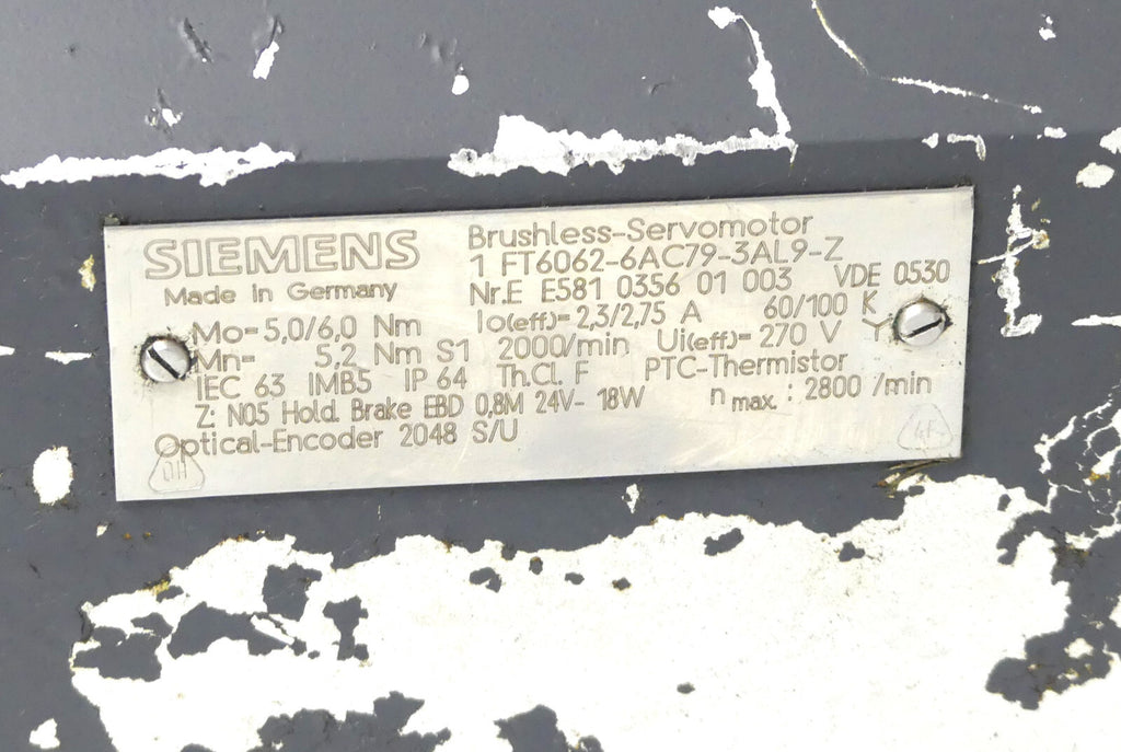 Siemens 1FT6062-6AC79-3AL9-Z