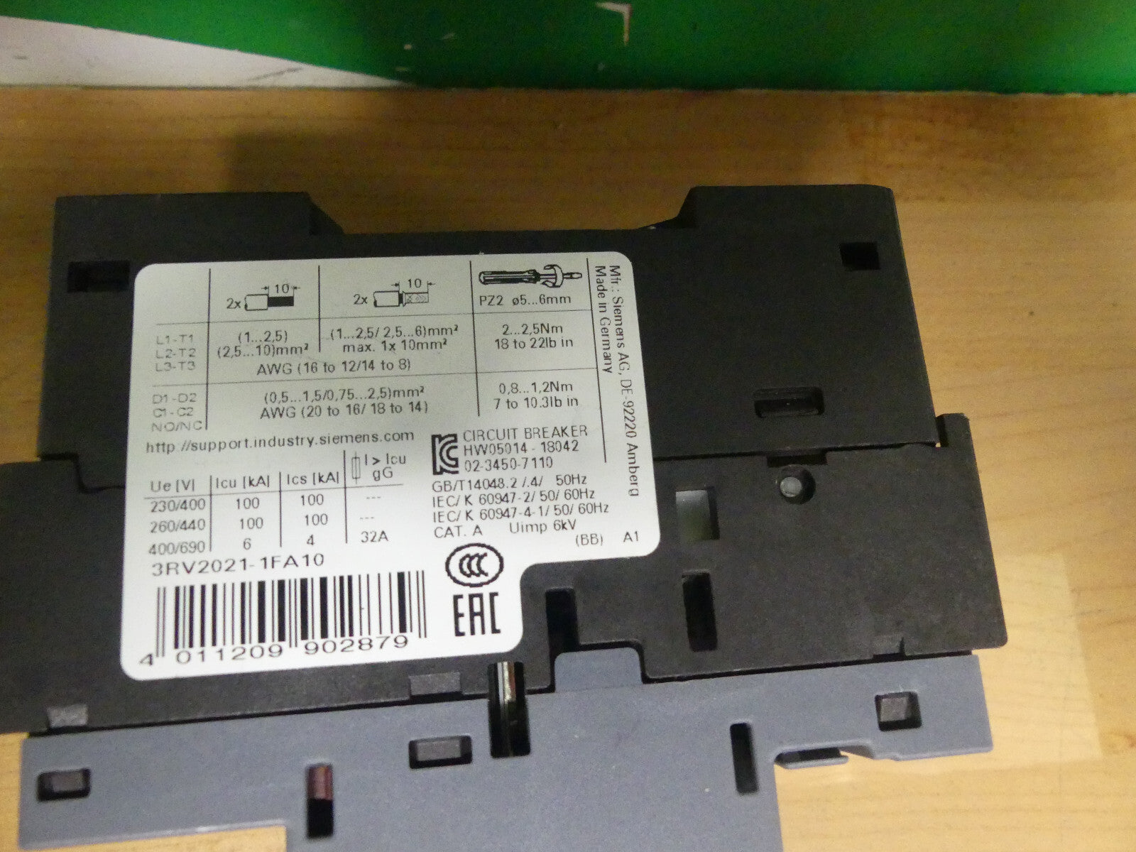 Siemens Sirius Leistungsschalter 3RV2021-1FA10