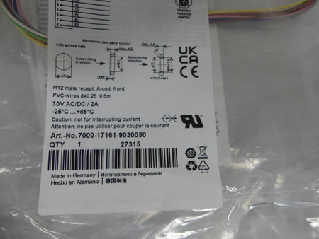 4x Murr 7000-17161-9030050 Steckverbinder