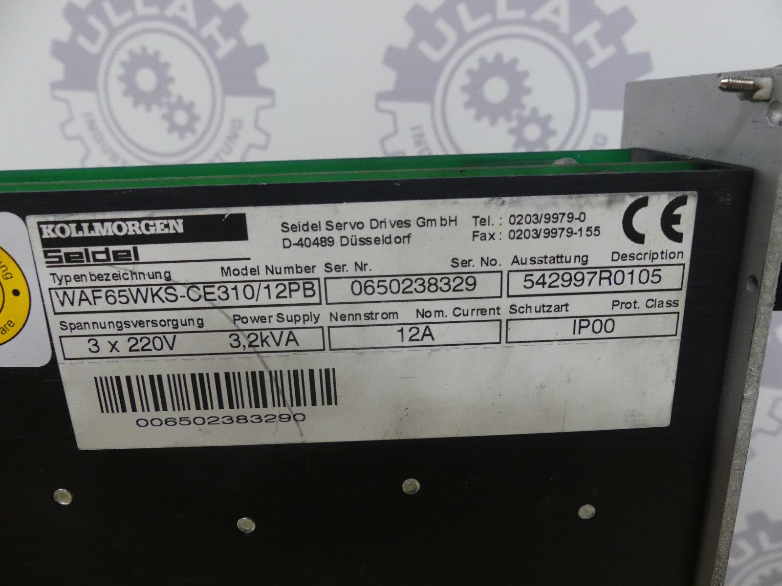Seidel  WAF65WKS-CE310/12PB Servo Drive Control, Anschluss leicht beschädigt