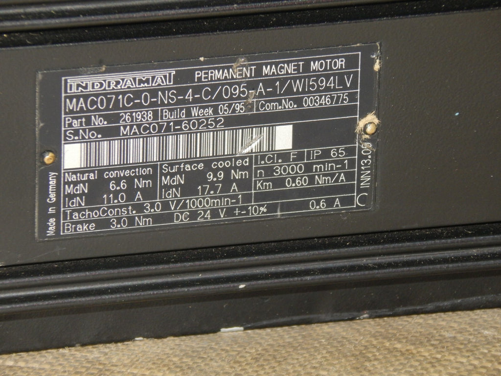 Rexroth MAC071C-0-NS-4-C/095-A-1/WI594LV Permanent Magnet Motor 