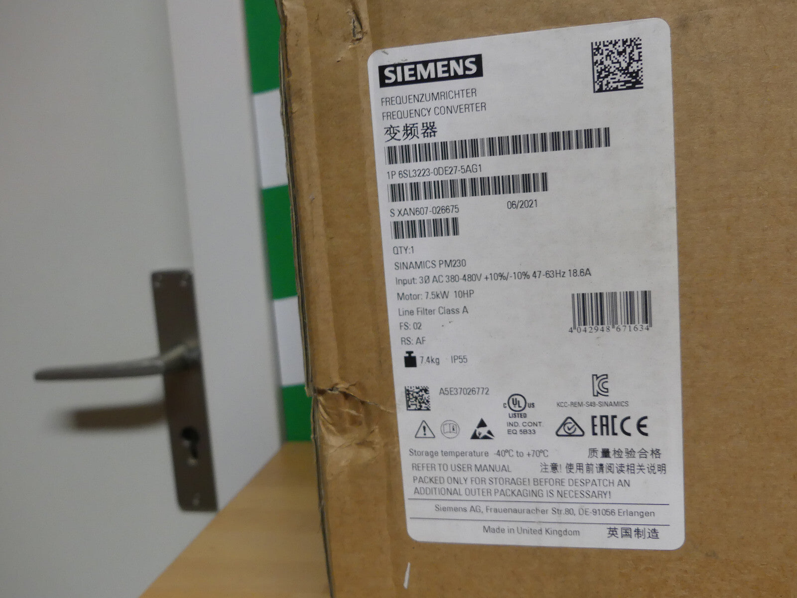 Siemens  SINAMICS PM230 6SL3223-0DE27-5AG1 / 6SL32230DE275AG1  Frequenzumrichter