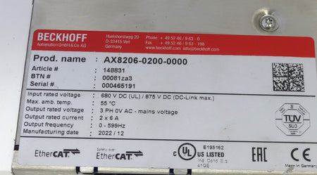 BECKHOFF AXE8206-0200-0000