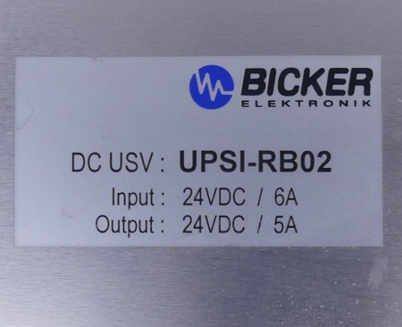 Bicker Elektronik DC USV: UPSI-RB02 24VDC/6A used