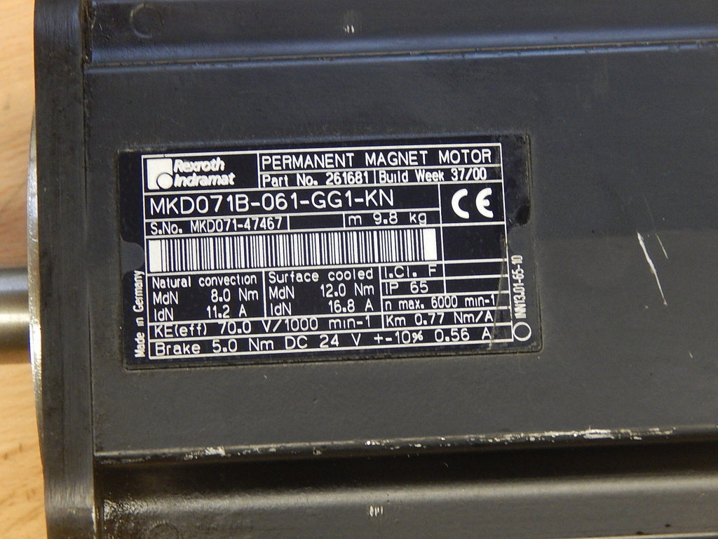Rexroth Indramat Permanent Magnet  Motor MKD71B-061-GG1-KN Used