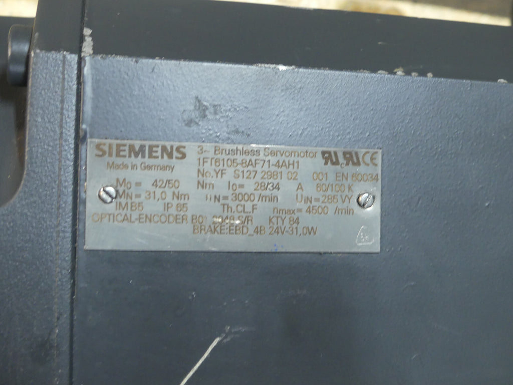 Siemens 1FT6105-8AF71-4AH1 Servomotor Used