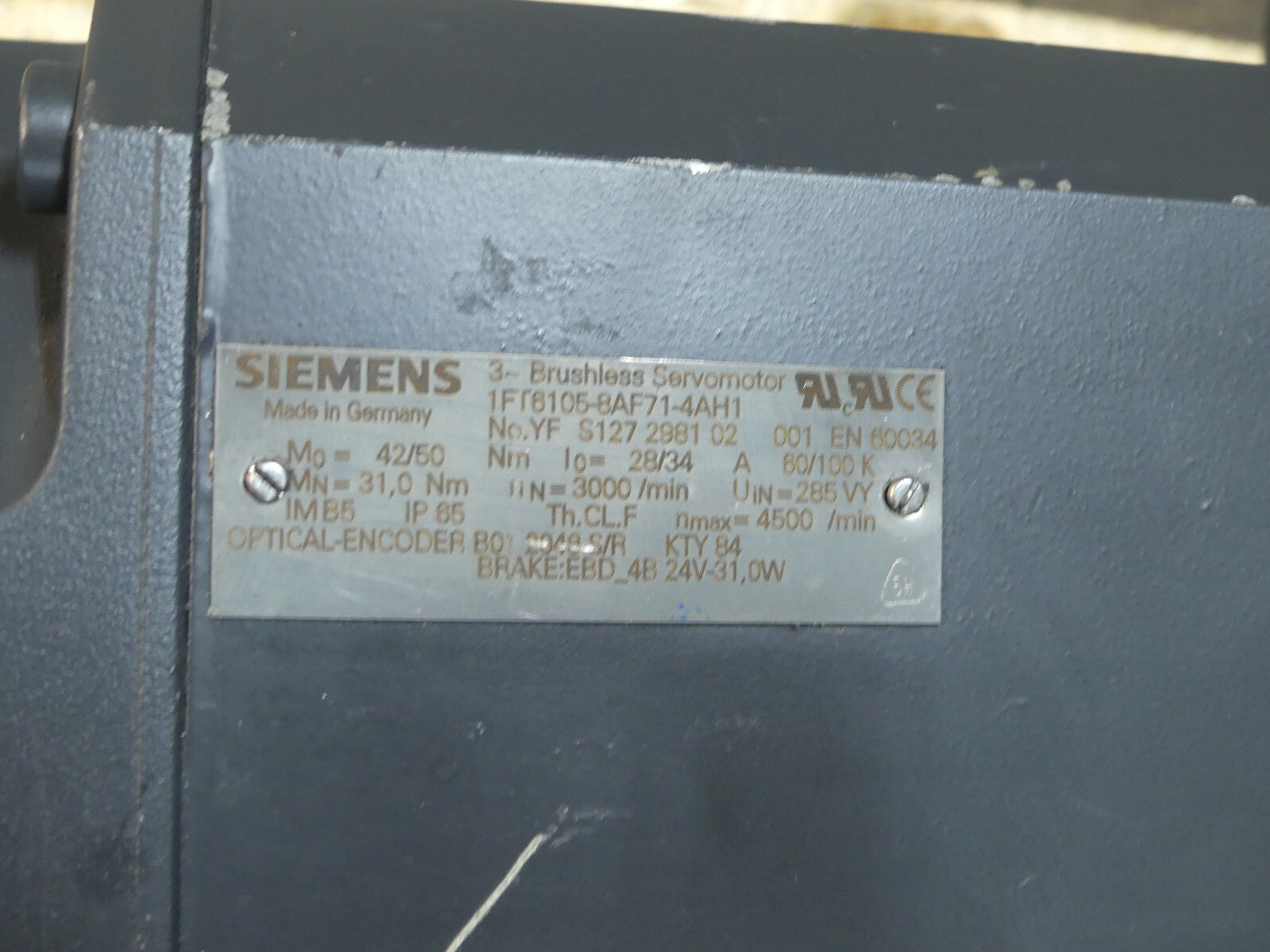 Siemens 1FT6105-8AF71-4AH1 Servomotor Used