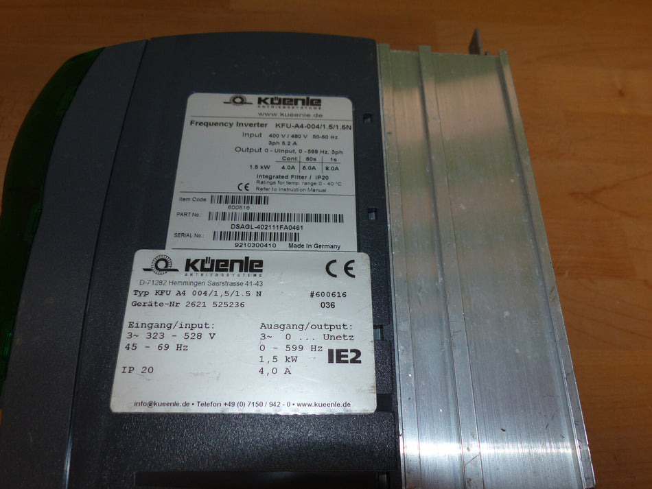 küenle kfu a4 004/1,5/1.5n 1.5 kw used s.Bilder